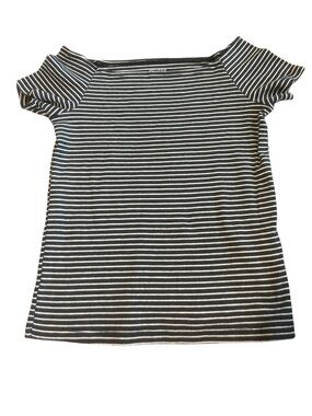 Hollister Striped Off-Shoulder Women's Top - Blue & White XS